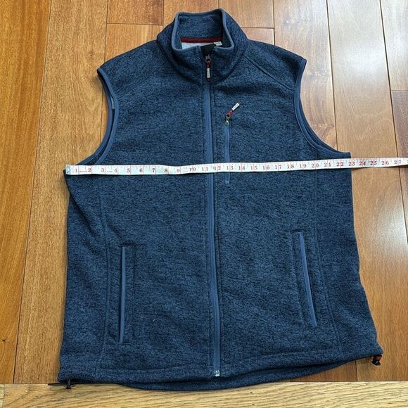 Orvis Men's Classic Fleece Full Zip Sweater Vest Navy Blue Size XL - Picture 10 of 11